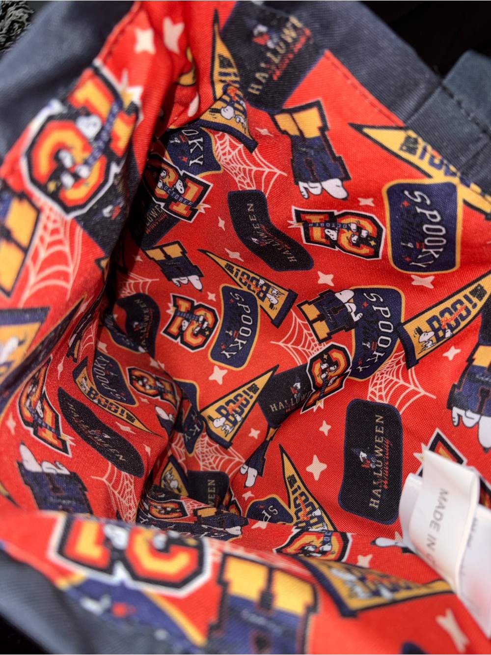 Peanuts Halloween Tote - Navy, Red & Yellow - Picture 2 of 2